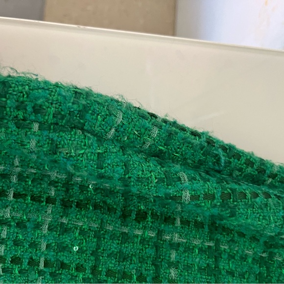 Aqua + Maeve Reilly Green Tweed Button-Front Mini Skirt - Picture 5 of 7